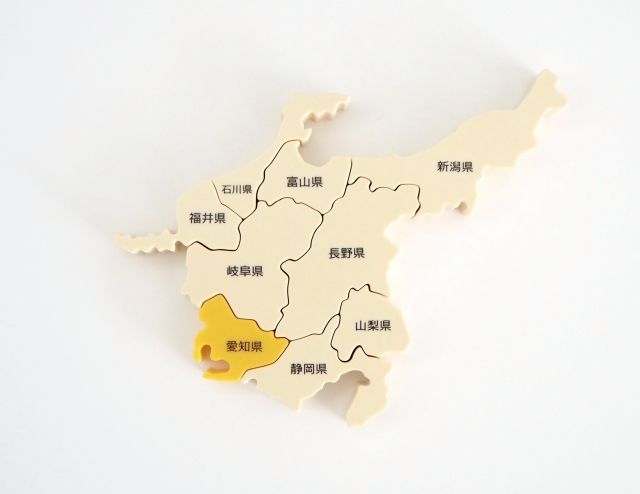 日本地図の中の愛知県