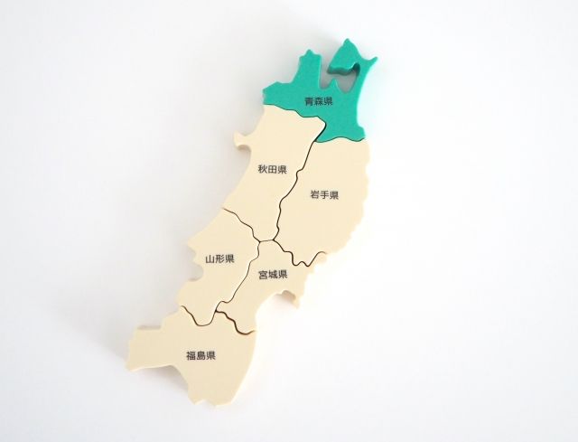 日本地図の中の青森県