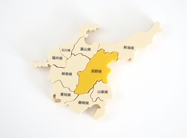 日本地図の中の長野県